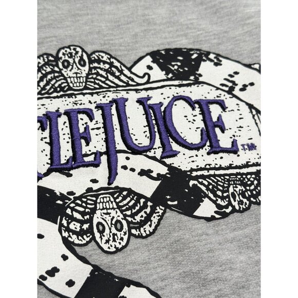 Beetlejuice Womens L Crewneck Gray Sweatshirt "The Ghost With The Most" Fall - Picture 3 of 6